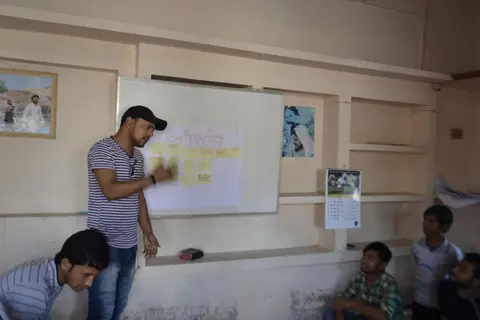 अभ्यास करते हुए फोटो